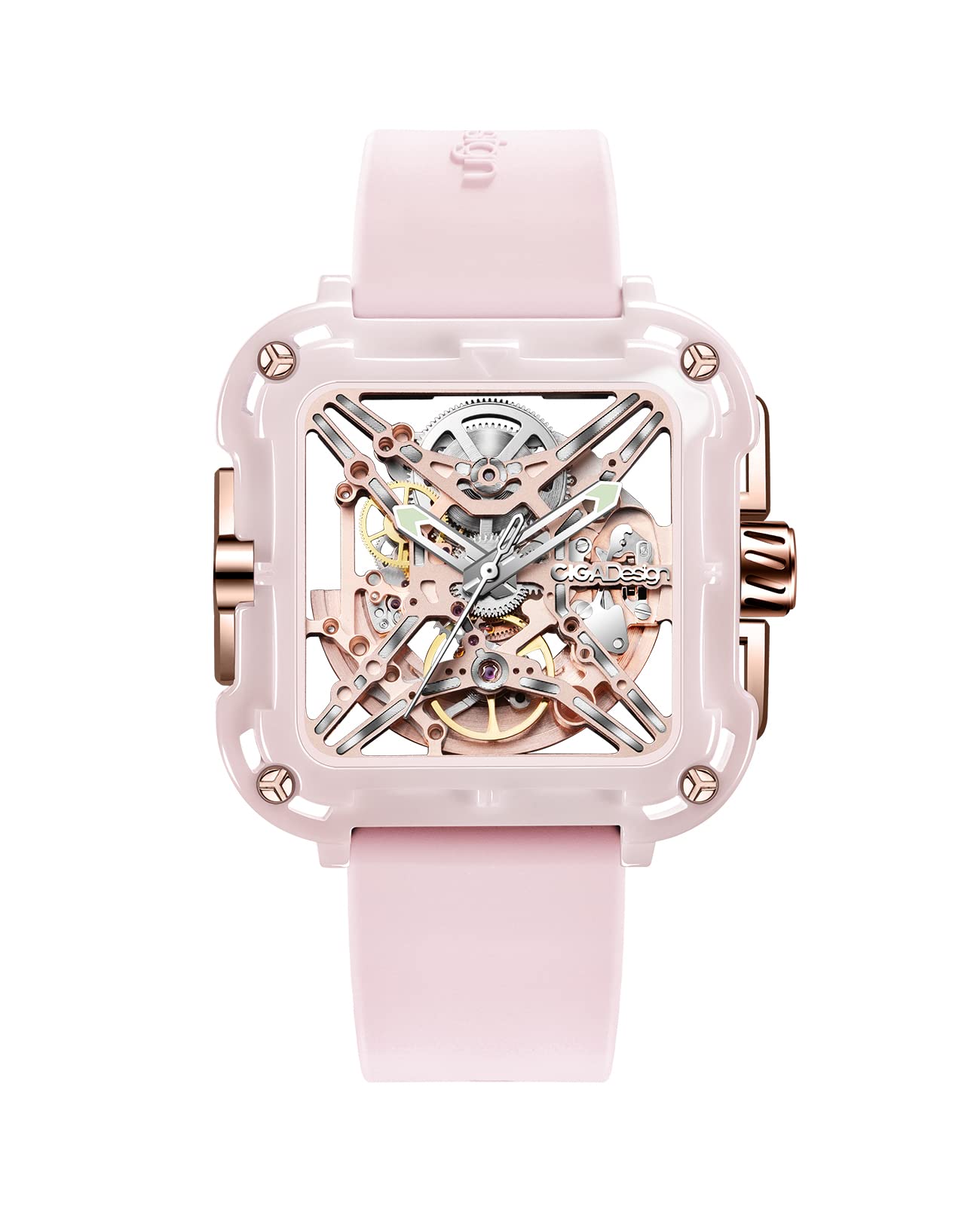 CIGA Design Women's X Series Machina Automatic Mechanical Watch - Sapphire Crystal Skeleton Analog Watch with Silicone Strap | Fashion Wrist Accessory for Business, Casual & Special Occasions