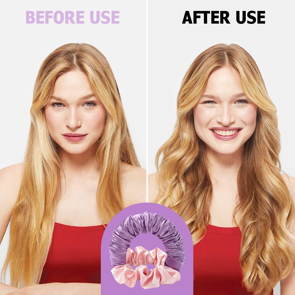 MAYCREATE® Heatless Hair Curler Set - No Heat Curling Scrunchie & Headband for Overnight Curls | Soft Sleep Hair Rollers for Women with Long Thick Hair | Perfect for Bedtime Styling & Damage-Free Waves