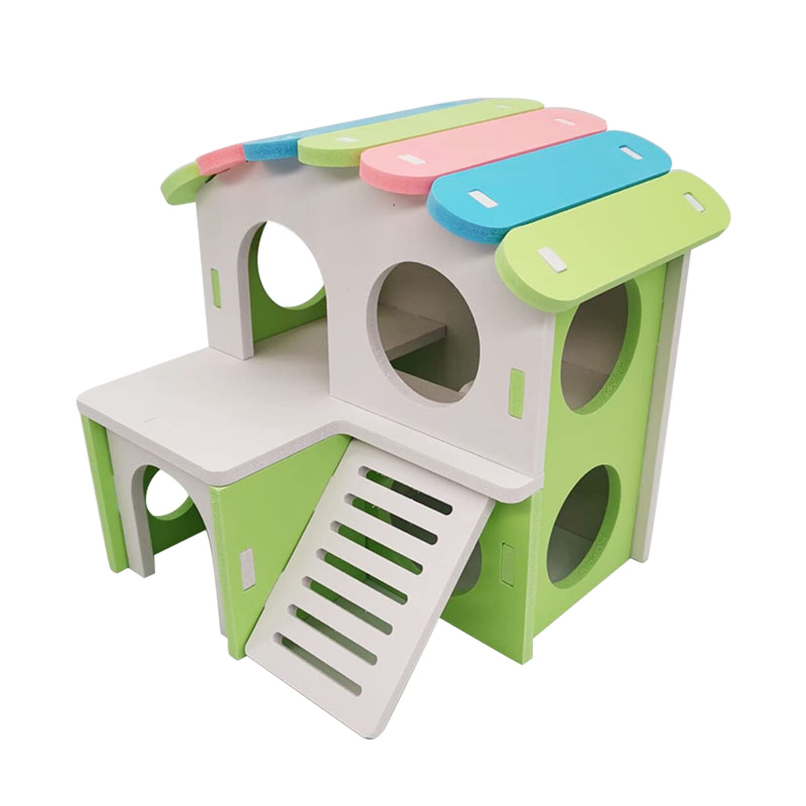 Guohanfsh DIY Double Layer Breathable Hamster House - Small Pet Hideout for Golden Bear Rats & Chinchillas | Easy Installation Pet Accessories for Cages & Play Areas