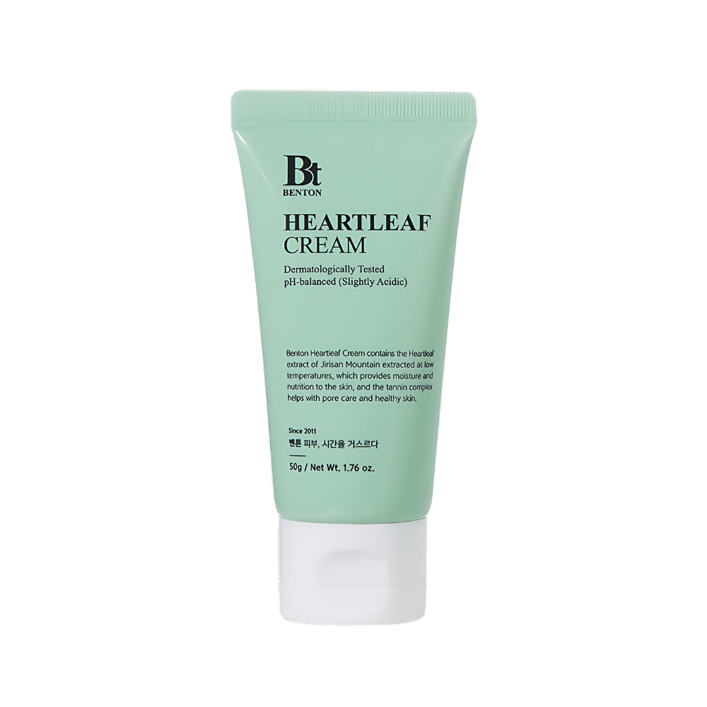BENTON Heartleaf Soothing Cream 50g for Acne-Prone & Sensitive Skin - Hydrating & Calming Facial Moisturizer for Daily Skincare Routine