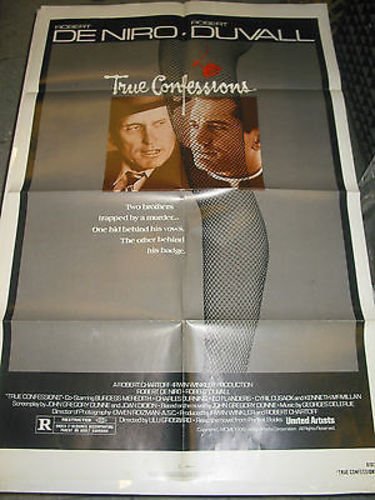 Original Vintage TRUE CONFESSIONS Movie Poster - Robert De Niro & Robert Duvall - Classic 1981 Film Collectible - Perfect for Home Theater Decor & Cinema Memorabilia Collection