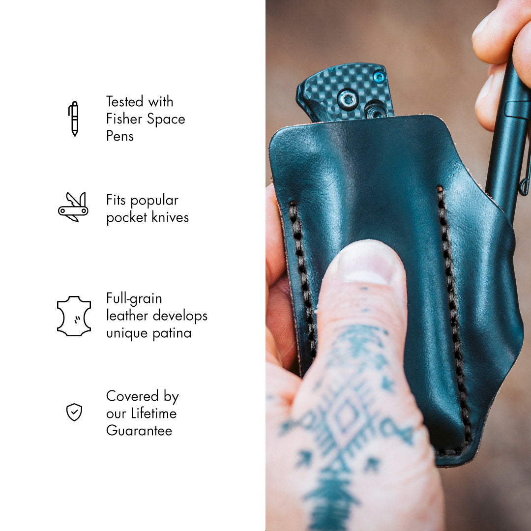 Premium Leather EDC Pocket Organizer - Slim Wallet & Multi-Tool Holder for Everyday Carry (EDC) | Perfect for Men's Wallets, Credit Cards, Keys & Small Essentials | Ideal for Outdoor, Travel & Daily Use
