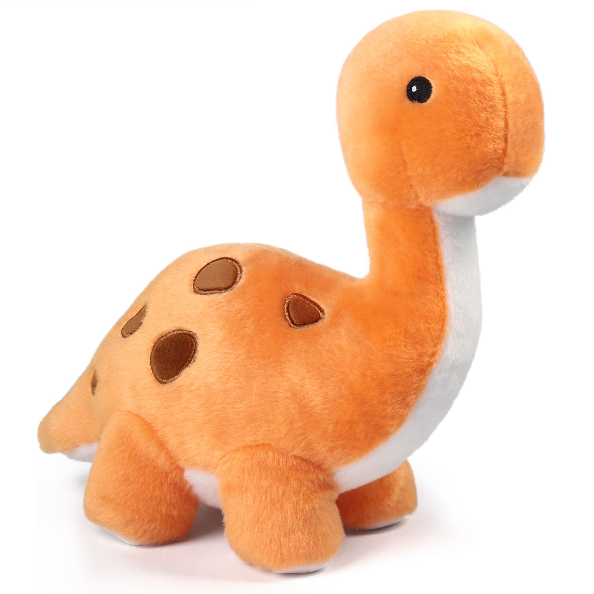 Benben 11.5” Dinosaur Stuffed Animal - Soft Brachiosaurus Plush Toy for Kids, Cute Orange Dino Plushie for Baby Shower Gifts & Easter Decorations | Perfect for Nursery Decor, Birthday Presents, and Cuddling