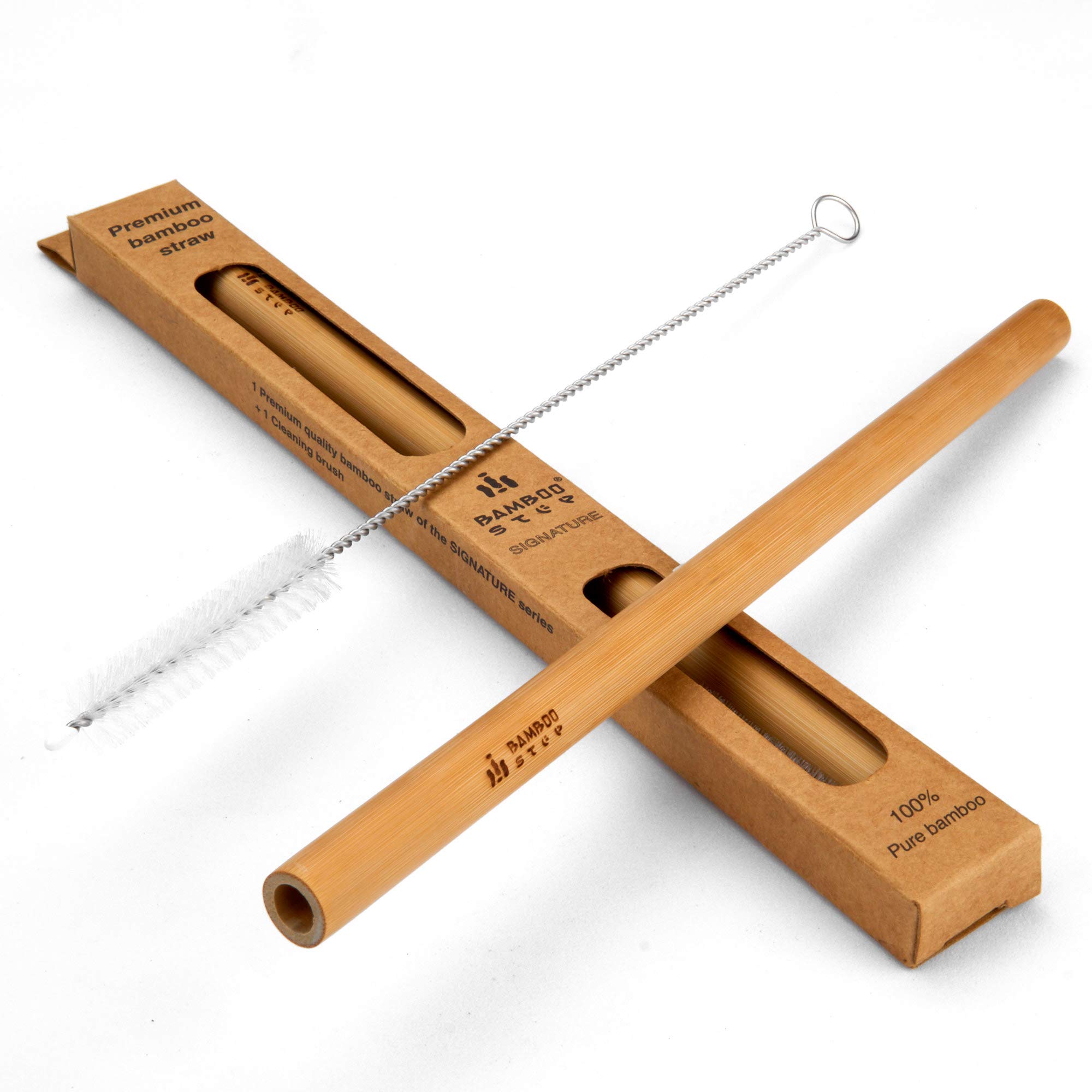 3-Pack Bamboo Straws with Brush - Eco-Friendly & Reusable for Drinks & Smoothies