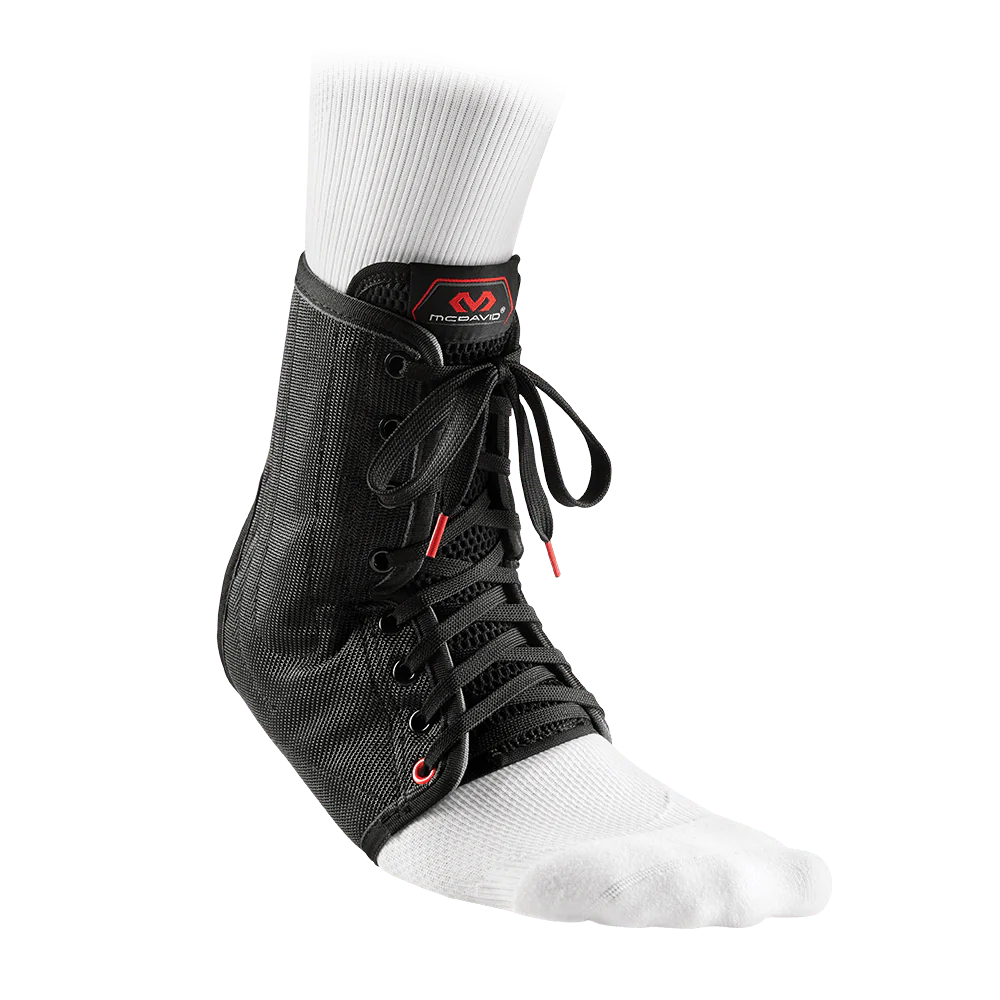 McDavid Level 3 Ankle Brace Lace Up with Stays - Black - Best Support for Basketball, Running & Injury Recovery