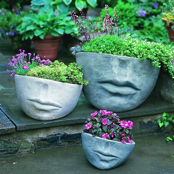 Faccia Planter - Small Ceramic Flower Pot for Indoor Plants, Succulents & Herbs | Elegant Home & Office Decor | Perfect for Windowsills, Desks & Shelves