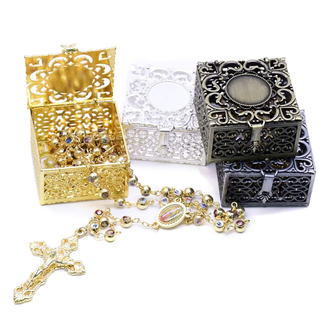 Catholic Rosary Cross Crucifix Necklace with Beaded Chain - Religious Jewelry Gift for Men & Women - Perfect for Prayer, Worship & Special Occasions