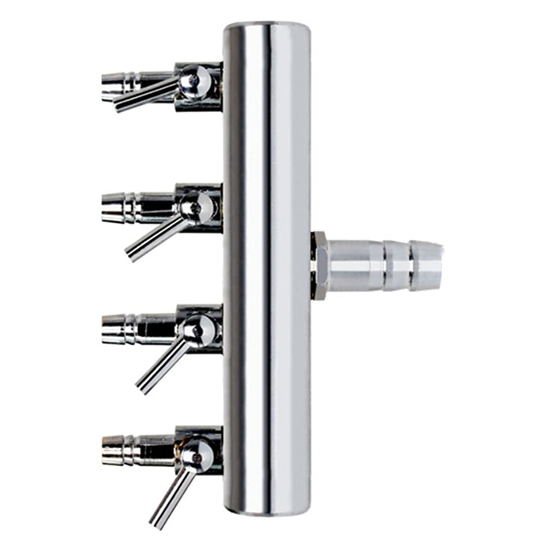 4-Way Aquarium Air Valve - Inline Manifold Flow Control with Lever for Air Pump Tubing Splitter | Perfect for Fish Tank, Hydroponics & Bubble Systems