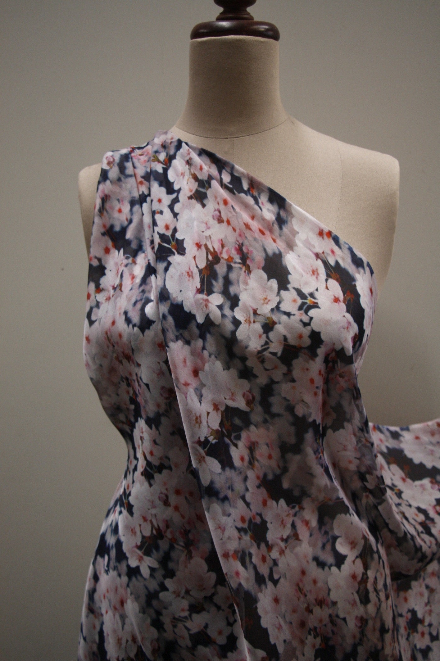 Elegant Cherry Blossom Chiffon Fabric - Soft Flowy Material for Dresses, Scarves & Home Decor | Perfect for Spring Fashion & DIY Sewing Projects