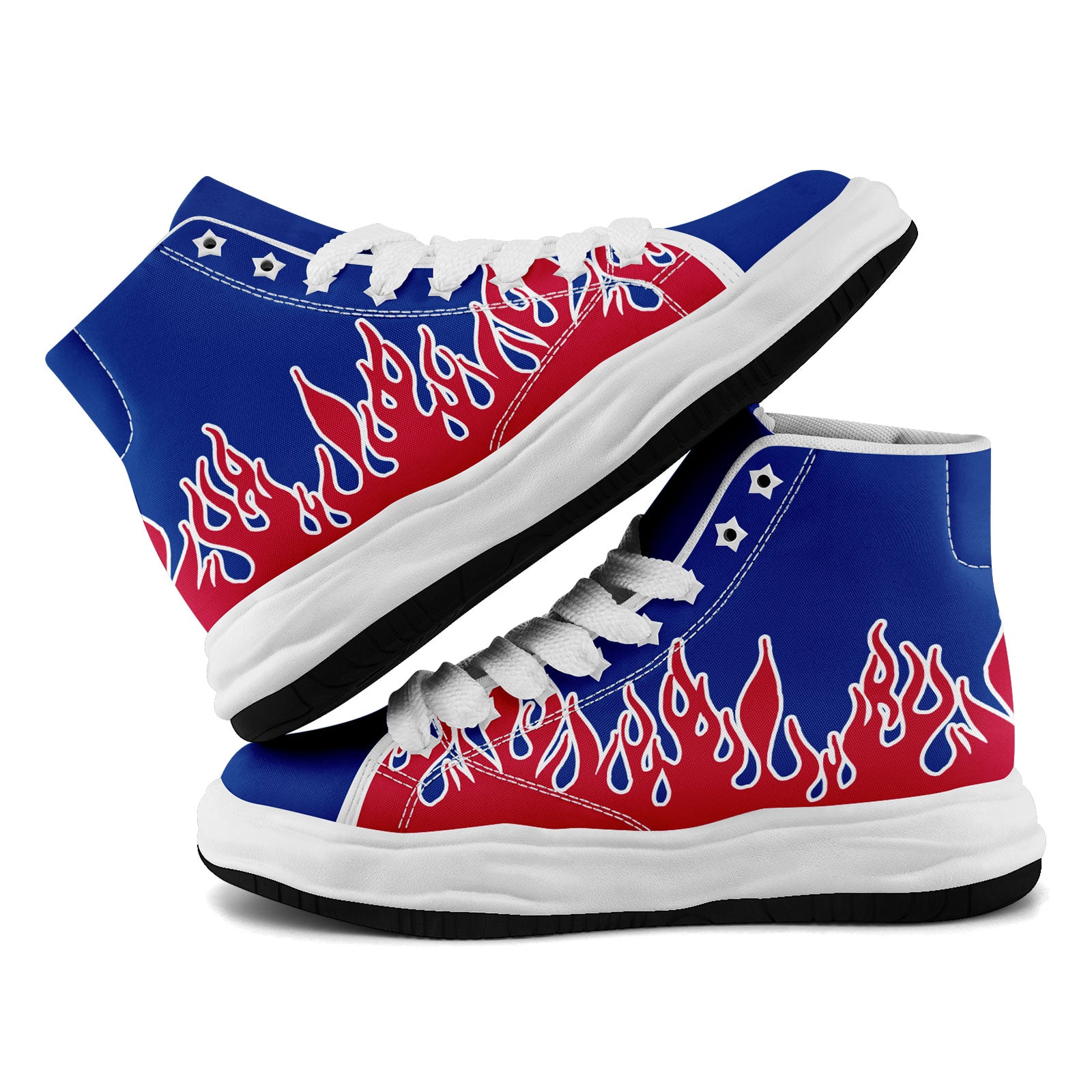 Custom Blue Red Buffalo Firesoul Shoes - Personalized Sneakers for Men & Women - High-Quality Breathable Running Shoes (Style FN039 D020272) - Perfect for Gym Workouts, Jogging, and Casual Wear