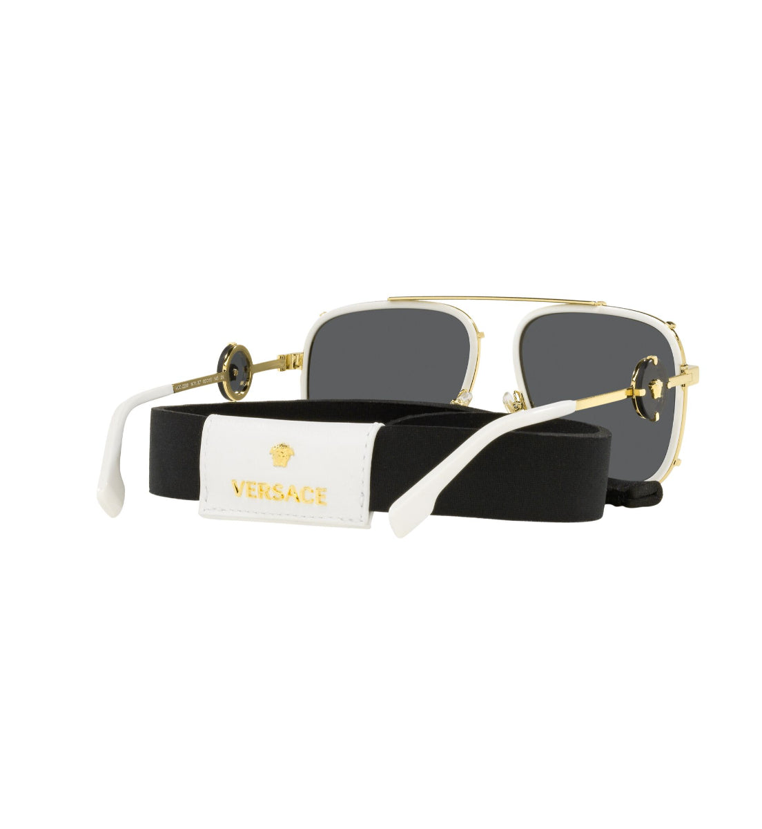 Versace White Sunglasses for Women & Men - Luxury Designer Shades for Fashion & UV Protection - Perfect for Beach, Driving & Outdoor Activities