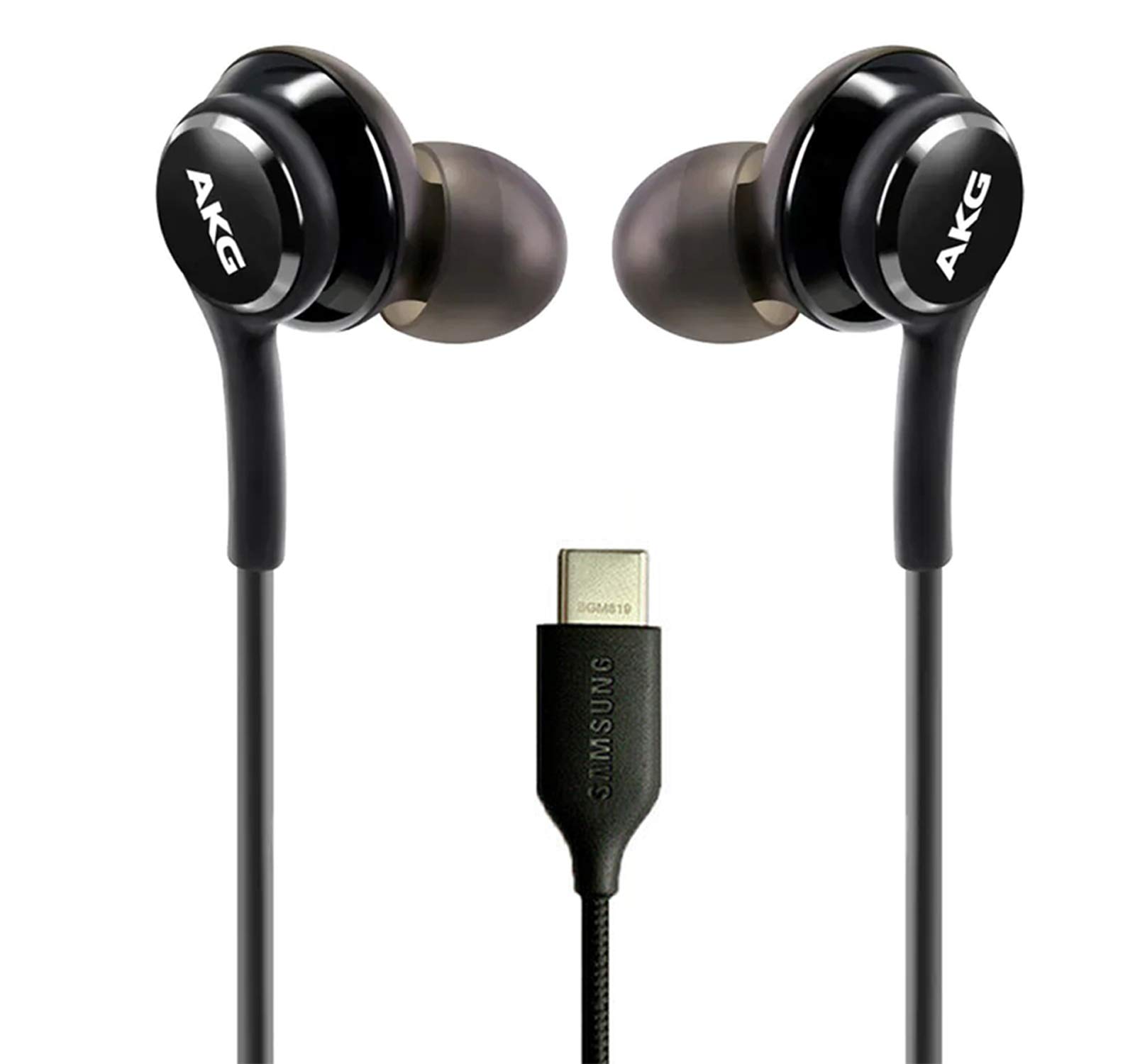 AKG Wired In-Ear Earbuds with Microphone - USB-C Braided Cable Headphones for Samsung Galaxy S24/S23/S22/S21/S10 & iPhone 15 Series - Perfect for Gaming, Work Calls & Music Listening