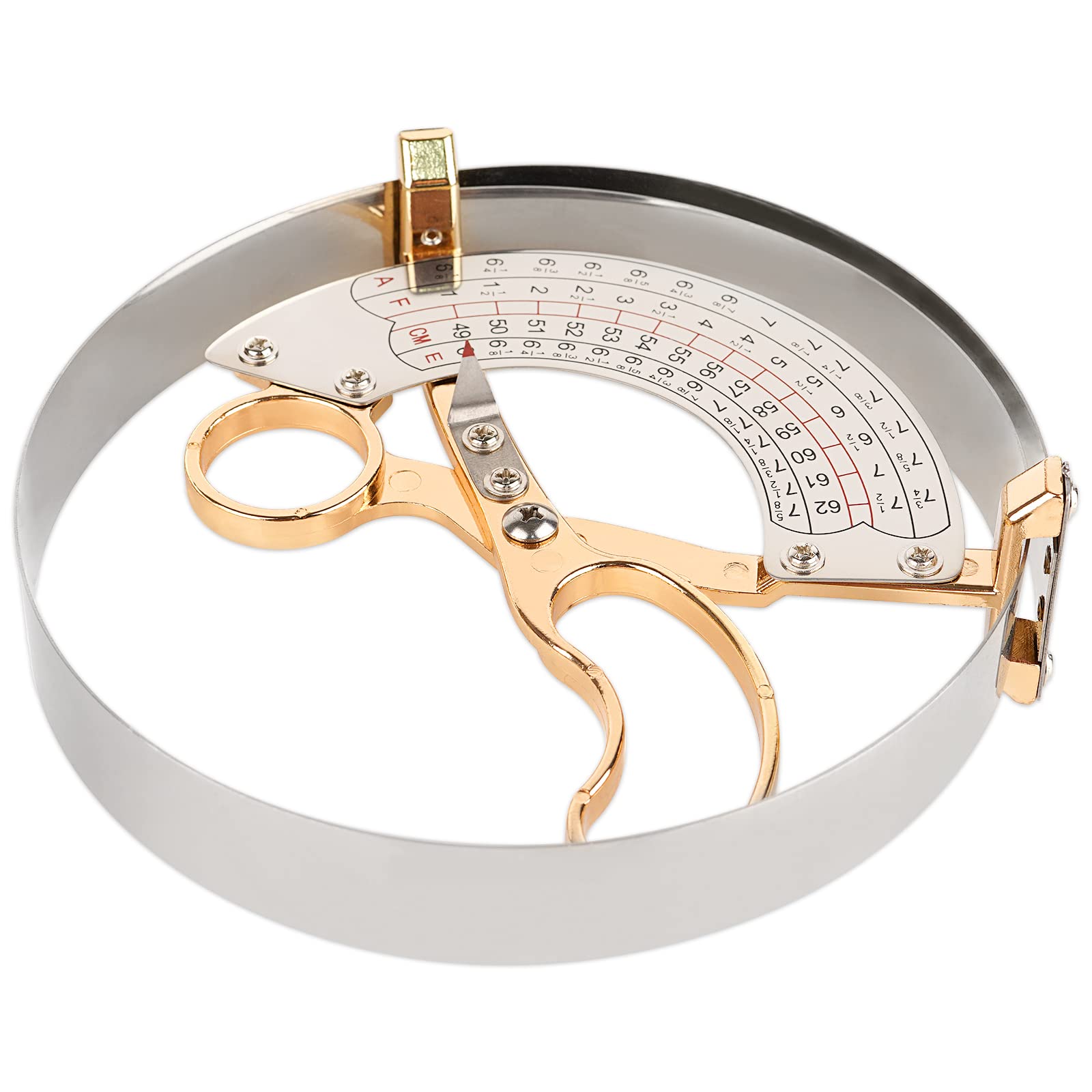 Olpchee Aluminum Hat Size Measuring Tool - Adjustable Scissor-Type Ring Compass with Space Handle for Accurate Hat Sizing (Perfect for Milliners, Costume Designers & Hat Enthusiasts)