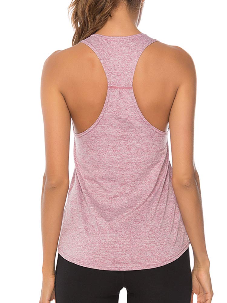 YAKER Women's Athletic Yoga Tops - Breathable Racerback Running Tank Top for Gym, Workout & Exercise | Perfect for Yoga, Pilates, Cardio & Fitness Training