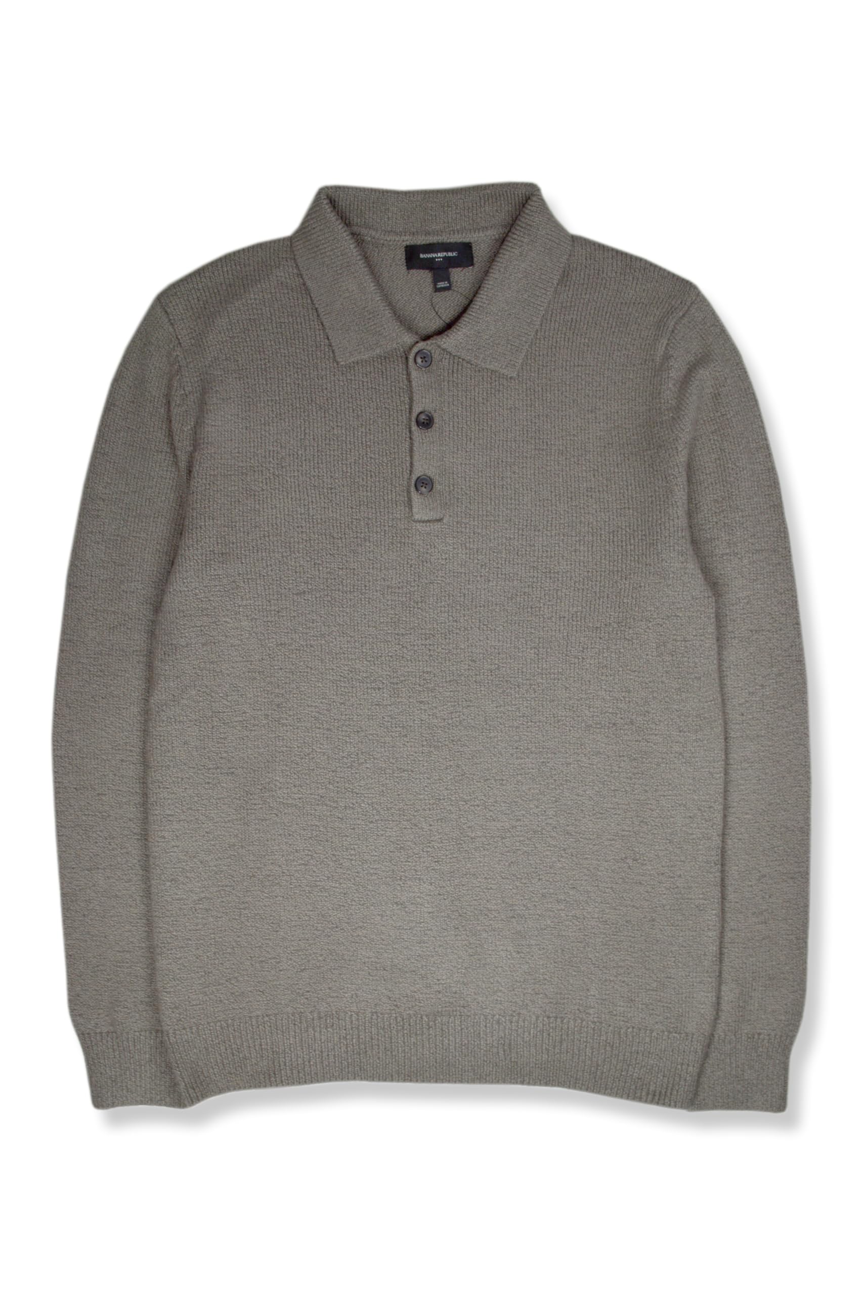 Banana Republic Men's 496098 Cozy Cotton Blend Long Sleeve Polo Sweater - Comfortable Casual Wear for Office, Travel & Fall Layering