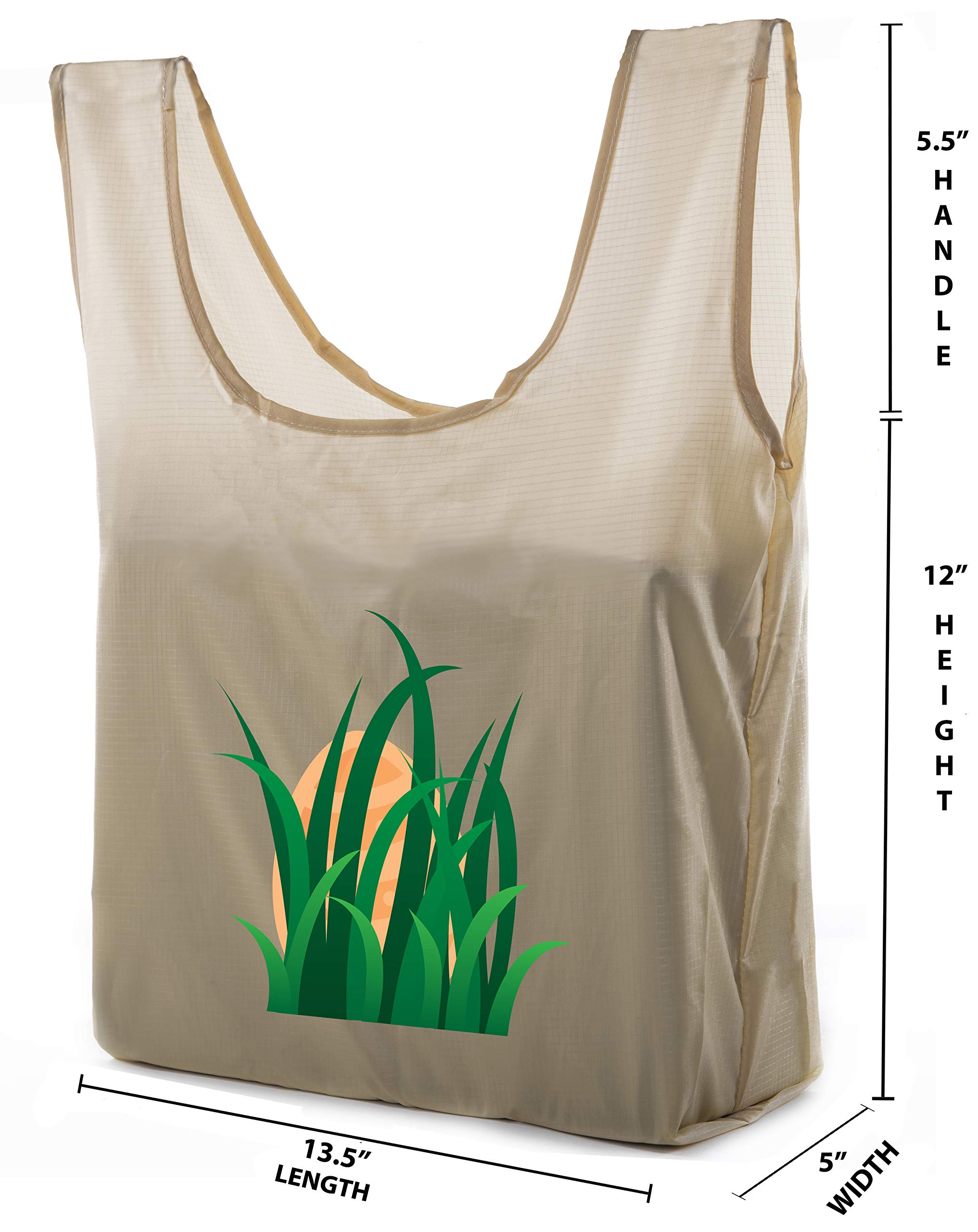 Easter Basket Bags - Bulk Reusable Grocery Tote Bags for Easter Egg Hunt - No Peeking - Perfect for Easter Gifts, Party Favors & Spring Celebrations