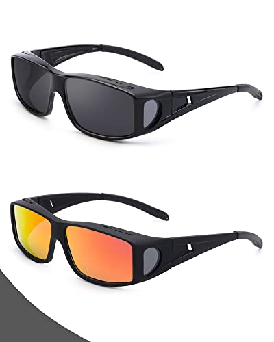 A04 (2 Pack)black Frame/Grey Lens+matter Black Frame/Red Mirrored Lens