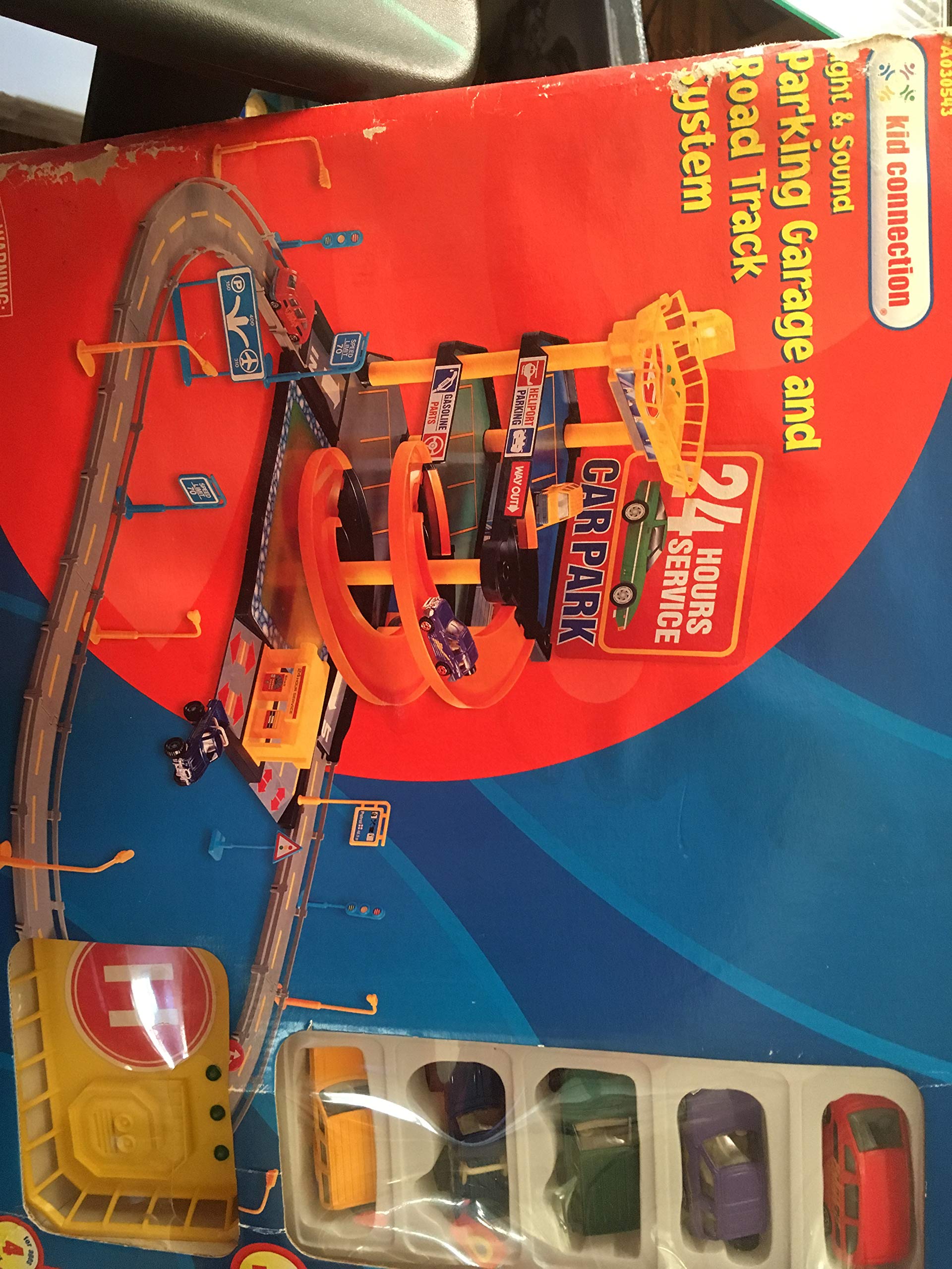 Kid Connection Light & Sound Parking Garage & Road Track System with 4 Toy Cars - Interactive Play Set for Kids | Perfect for Pretend Play & Early Learning (Box May Have Damage)