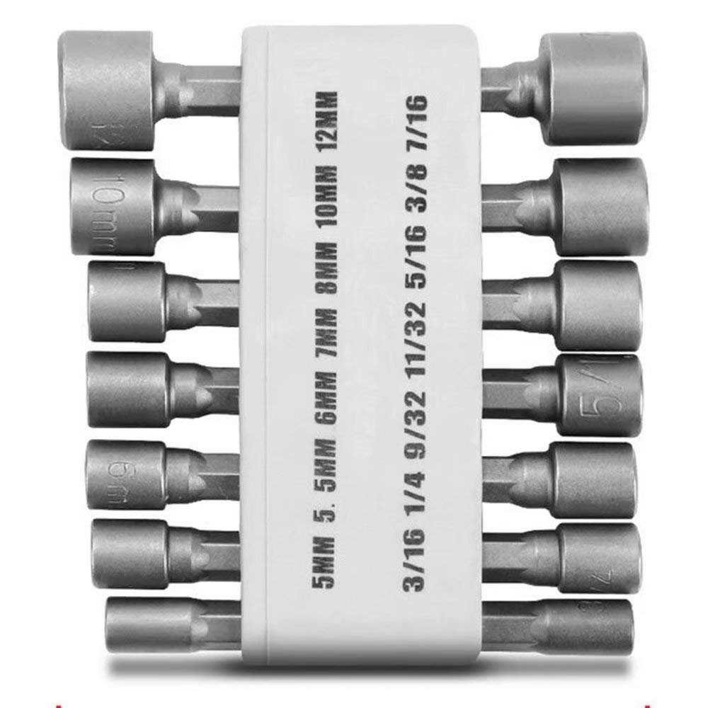 Vicue 14-Piece Impact Driver Bit Set - Quick Change Power Nut Driver & Drill Bit Tool for DIY, Construction & Automotive Repairs | Durable & Versatile Socket Set