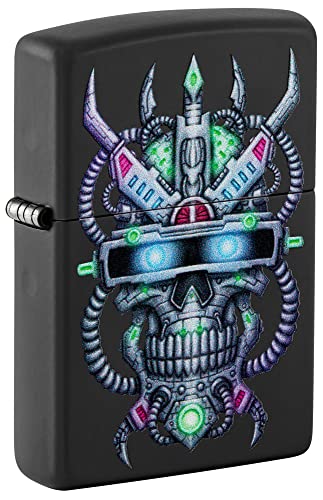 Futuristic Cyber Skull Black Matte