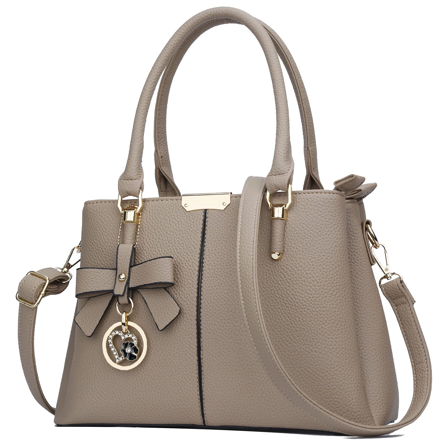 KKXIU Women's Top Handle Satchel Shoulder Bag with 3 Zippered Compartments - Stylish Ladies Purse for Work, Travel & Everyday Use