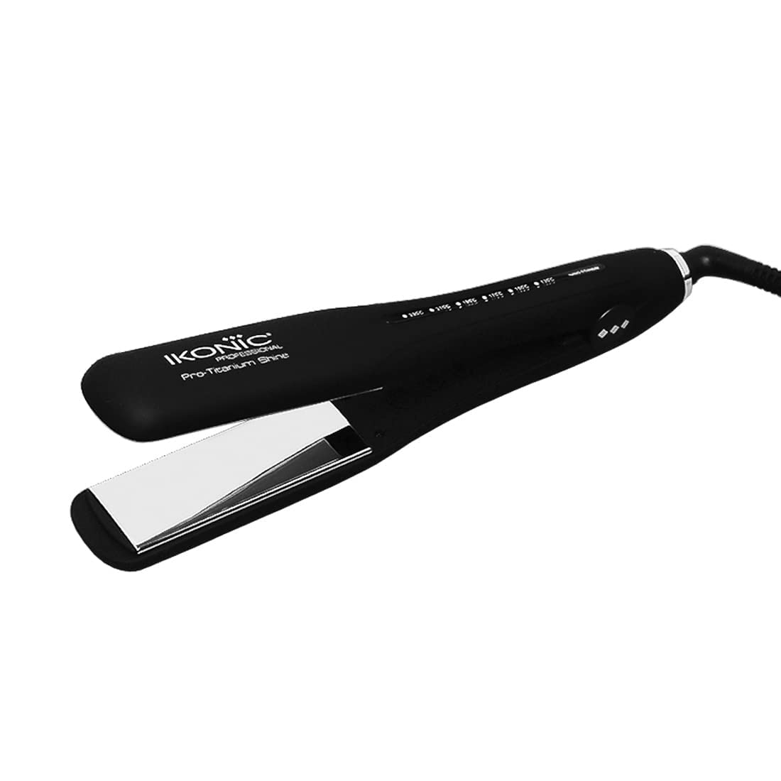 IKONIC PRO Titanium Shine Black Hair Straightener - Professional Flat Iron for Smooth, Silky Hair at Home or Salon | Perfect for Styling, Straightening & Frizz Control