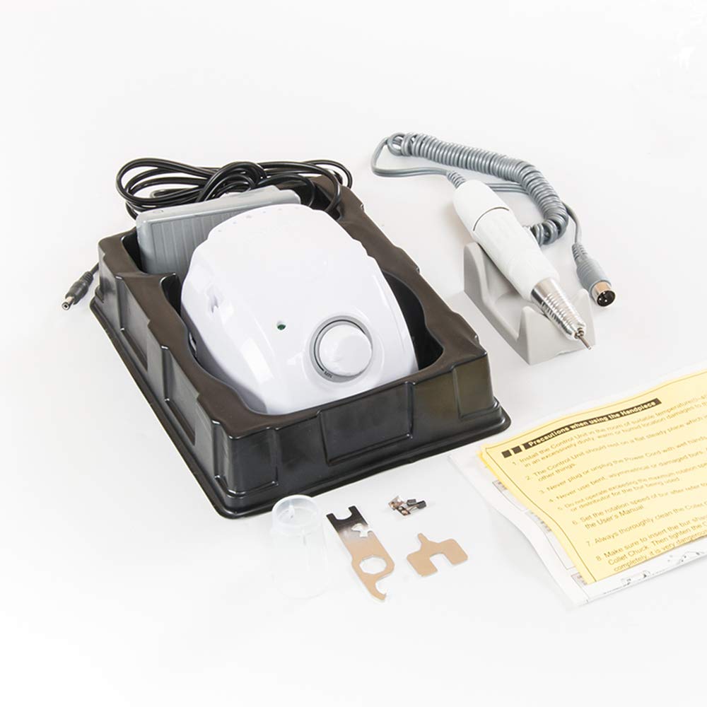 Professional 210 Electric Nail Drill Kit with Micro Motor & SDE-H20N 2.35mm Handpiece - Manicure Pedicure Nail File Bits Set for Salon & Home Nail Art Equipment - Perfect for Gel Polish Removal, Acrylic Nails & DIY Nail Care