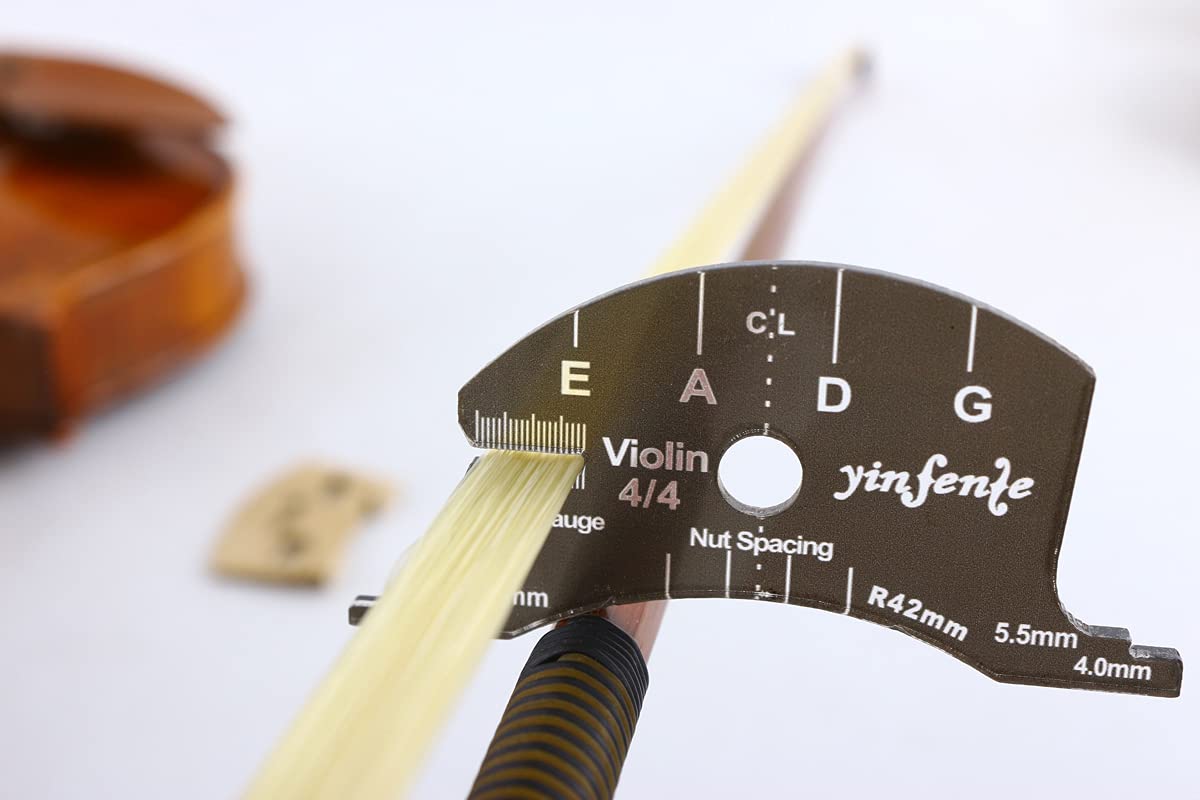 Yinfente 4/4 Violin Bridge Repair Tool - Fingerboard Scraper & Making Template for Violin, Viola & Cello - Professional Luthier Tools for Instrument Maintenance & Setup - Perfect for Workshop, Music School & Home Repair