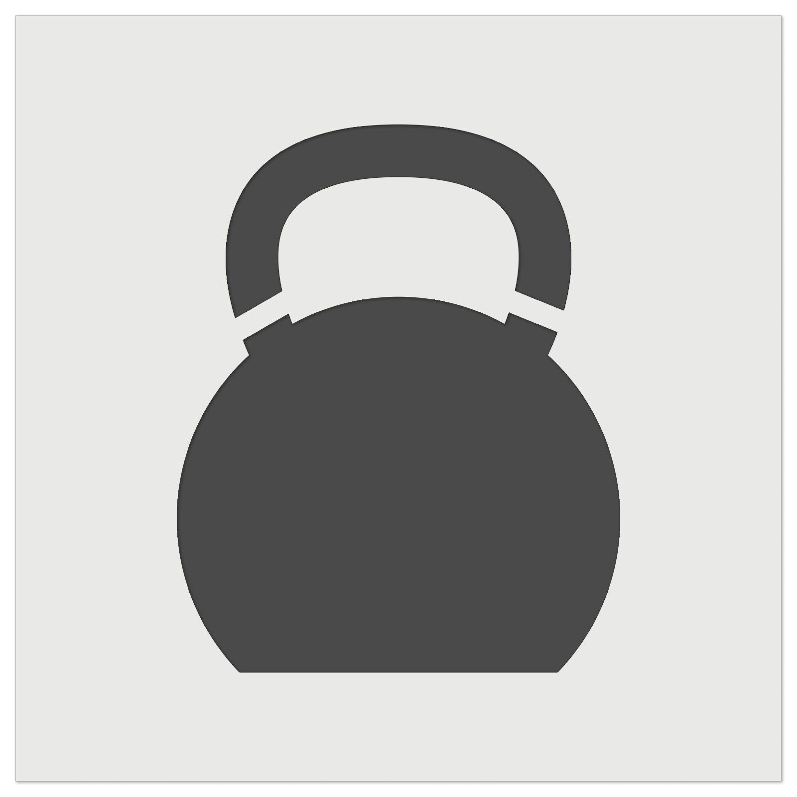 9.0 Inch Solid Wall Kettlebell Weight Cookie Stencil - Reusable DIY Craft Template for Baking, Home Decor & Fitness-Themed Parties