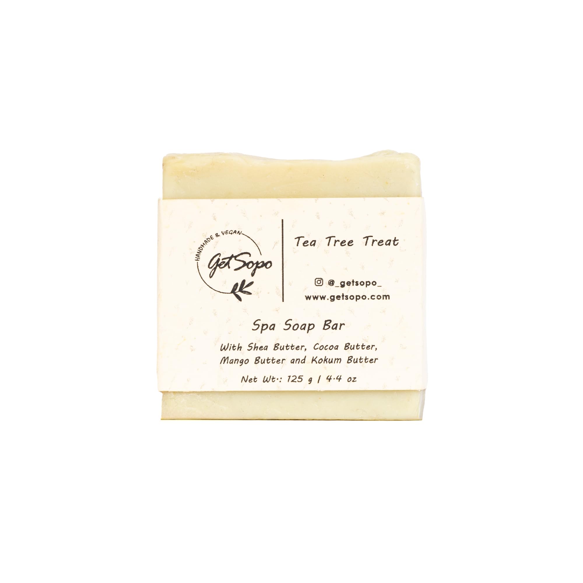 Organic Shea Butter & Tea Tree Oil Handmade Soap for Women & Men - 125g Natural Moisturizing Bar for Dry Skin, Acne & Sensitive Skin - Perfect for Daily Face & Body Cleansing, Shower & Bath
