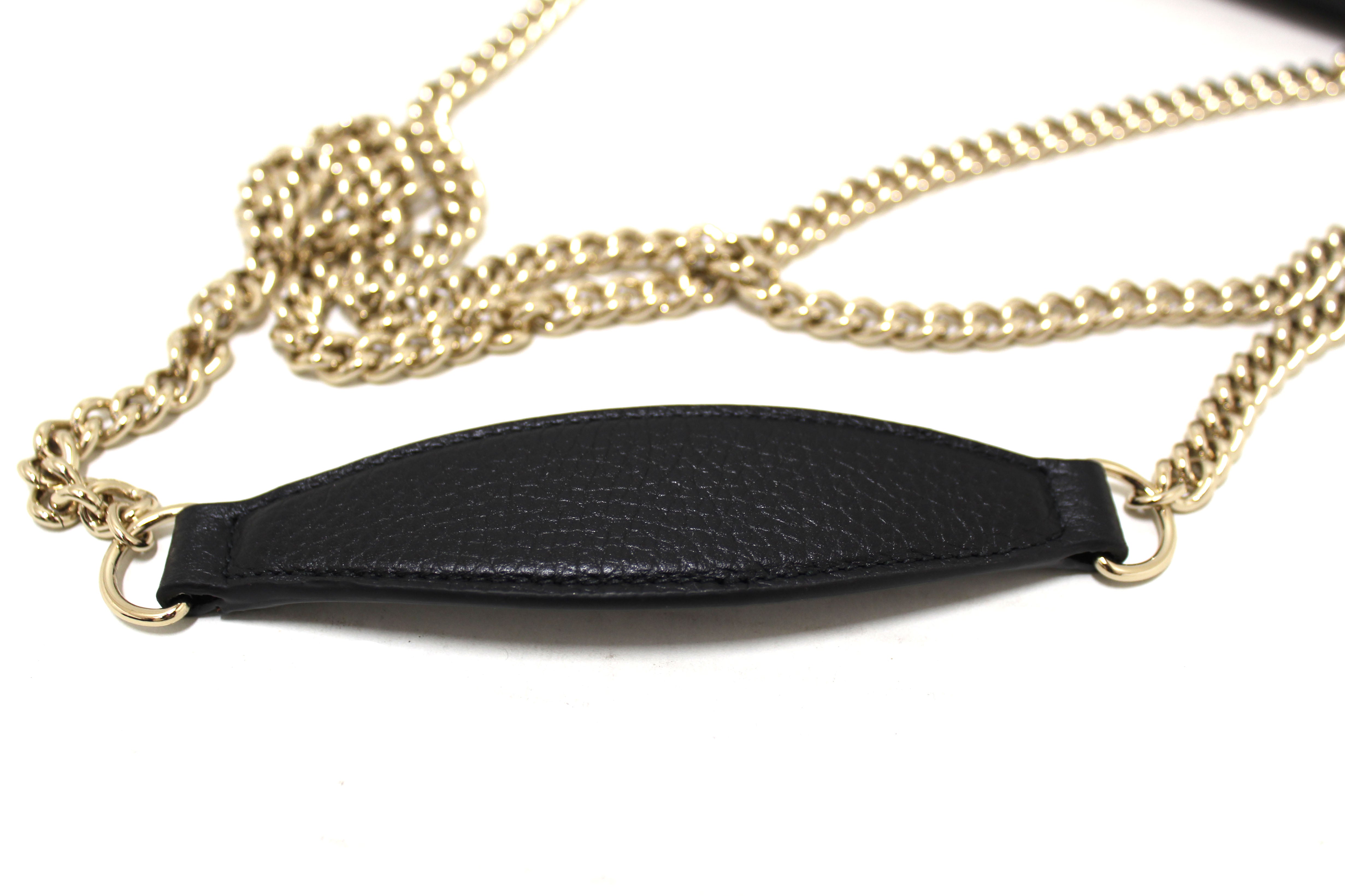 Authentic Gucci Black Soho Disco Leather Wallet On Chain Crossbody Bag for Women | Luxury Designer Shoulder Purse | Perfect for Evening Out, Party & Travel Accessories