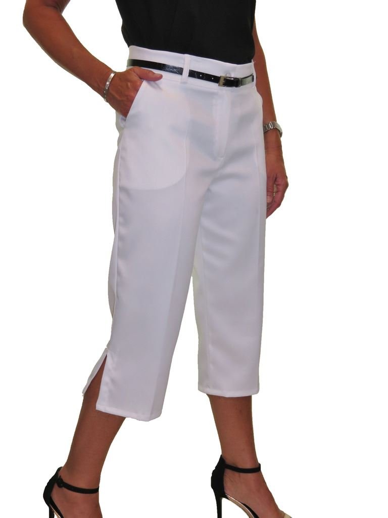 Women's Smart Stretch Cropped Capri Pants - Comfortable Matt Satin Loose Fit Pants for Women Size 4-18 | Perfect for Yoga, Workout & Casual Wear