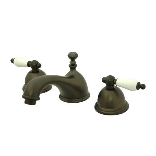 Oil Rubbed Bronze Widespread Bathroom Faucet with Double Porcelain Lever Handle - Perfect for Modern Bathroom Vanities and Powder Rooms