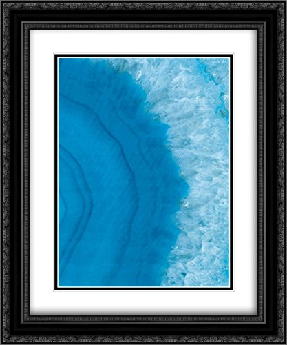 Agate Geode II - 15x17 Inch Black Ornate Framed Museum Art Print with Double Matting | Wild Apple Portfolio | Wall Decor for Living Room, Office & Gallery