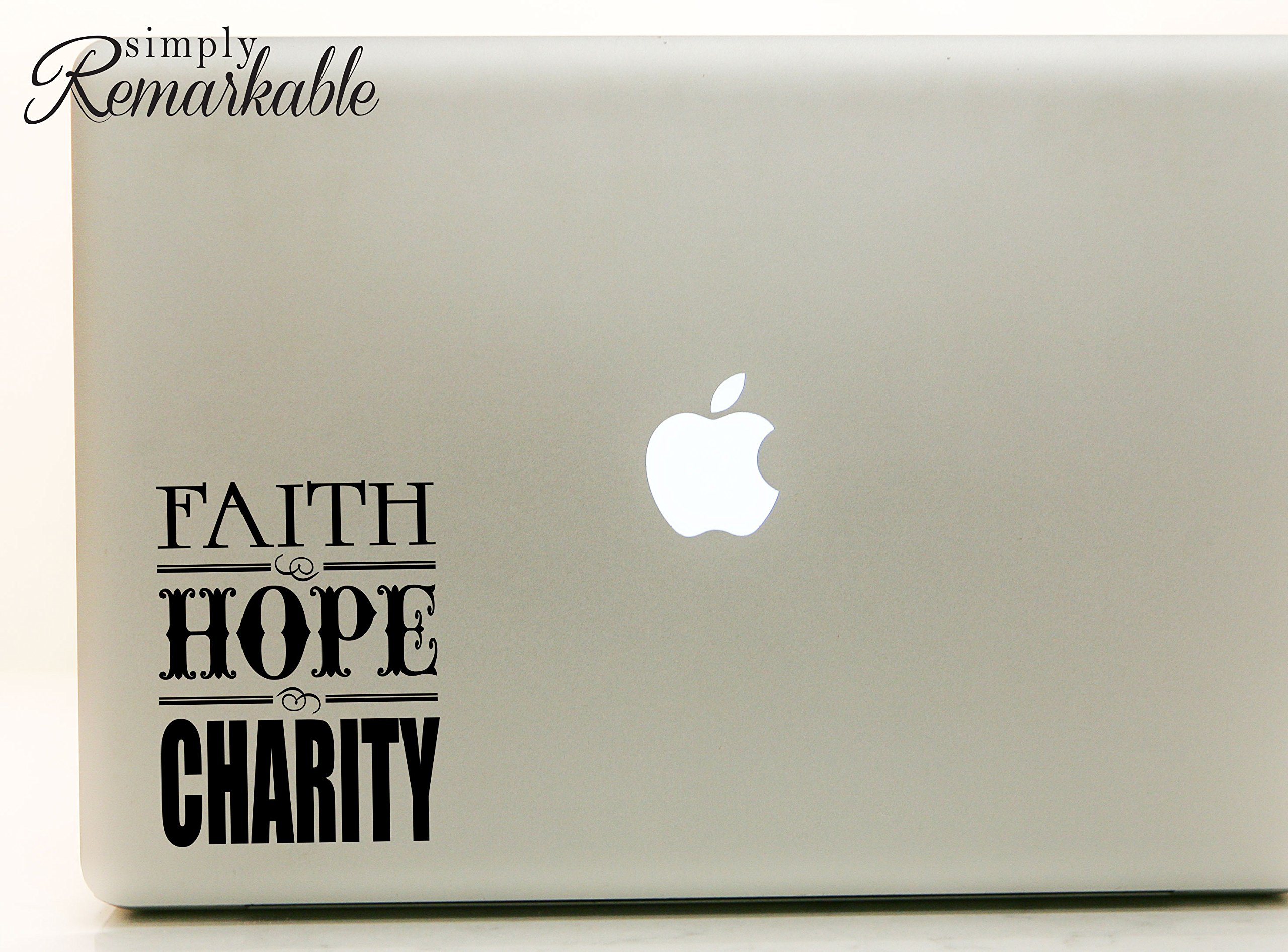 Faith Hope Charity Vinyl Decal Sticker 5.2 x 4 inches - Waterproof Removable for Laptop, Wall, Car, MacBook, Phone - Perfect for Home Decor, Office, Gifts & Personalization