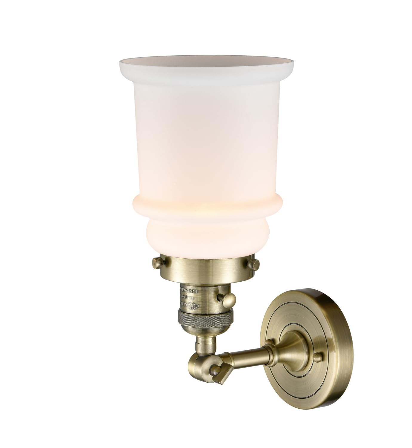 Innovations 203SW-AB-G181 Antique Brass Wall Sconce Light Fixture with High-Low-Off Switch - Perfect for Bedroom, Hallway, and Living Room Lighting Decor