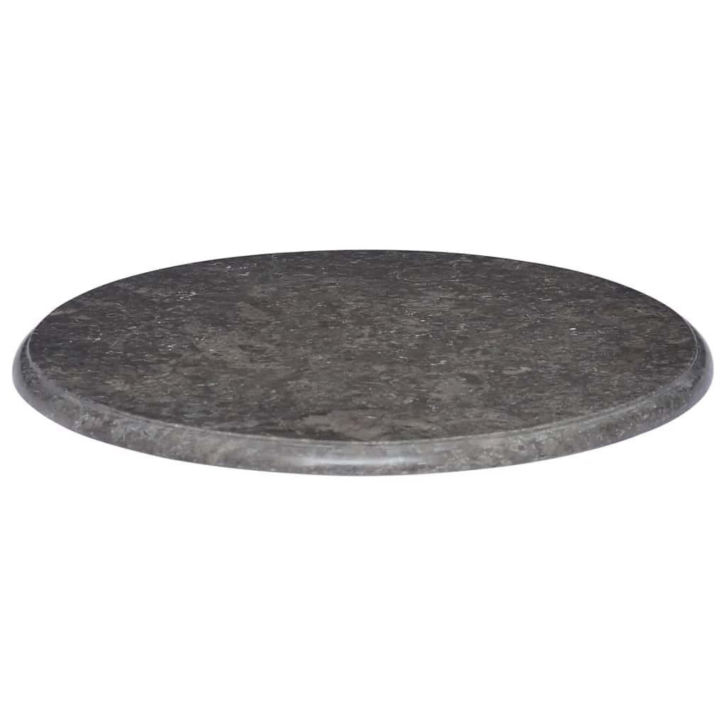 vidaXL Black Marble Table Top - 23.6 Inch Round Dining Table Top 1 Inch Thick - Premium Natural Stone Tabletop for Kitchen, Living Room, Patio - No Assembly Required, Scratch Resistant Surface