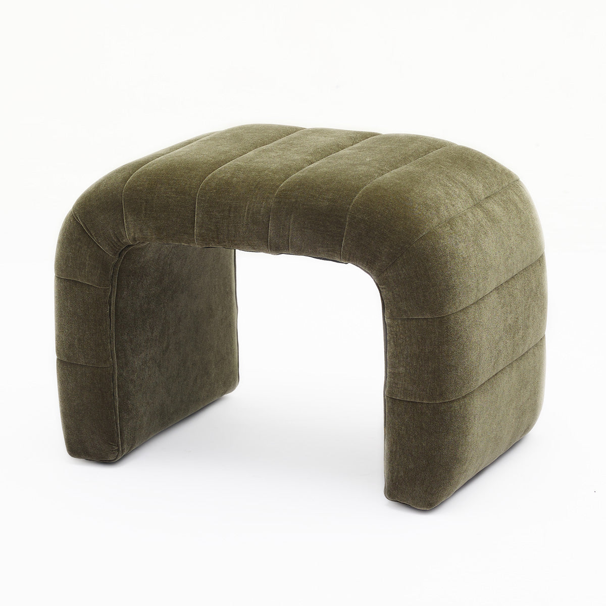 Blake Fabric Low Bench - Modern Upholstered Storage Ottoman for Living Room, Bedroom & Entryway - Soft Velvet Seat with Sturdy Wooden Legs - Perfect for Extra Seating & Stylish Home Decor