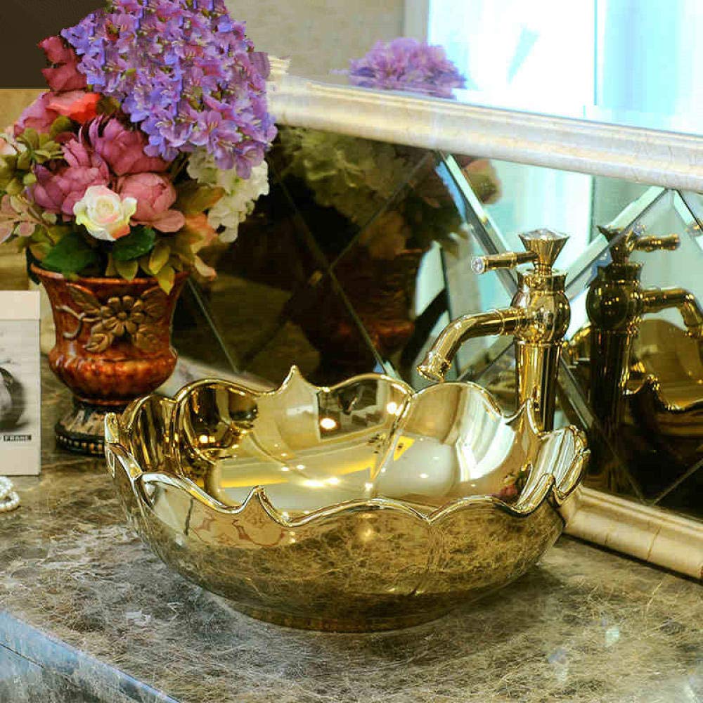 Handmade Ceramic Vessel Sink - Artisan Porcelain Countertop Bathroom Basin for Modern Vanities | Perfect for Powder Rooms, Master Baths & Luxury Home Decor