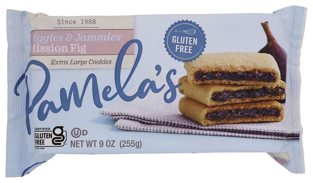 Pamela's Products Gluten Free Figgies & Jammies Cookies - Mission Fig Flavor, 9 Ounce (Pack of 6) | Healthy Snacks for School, Travel & Gluten-Free Diet | Delicious All-Natural Treats