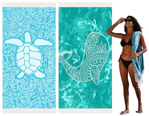 2 Pack Blue Turtle Dark Green Whale