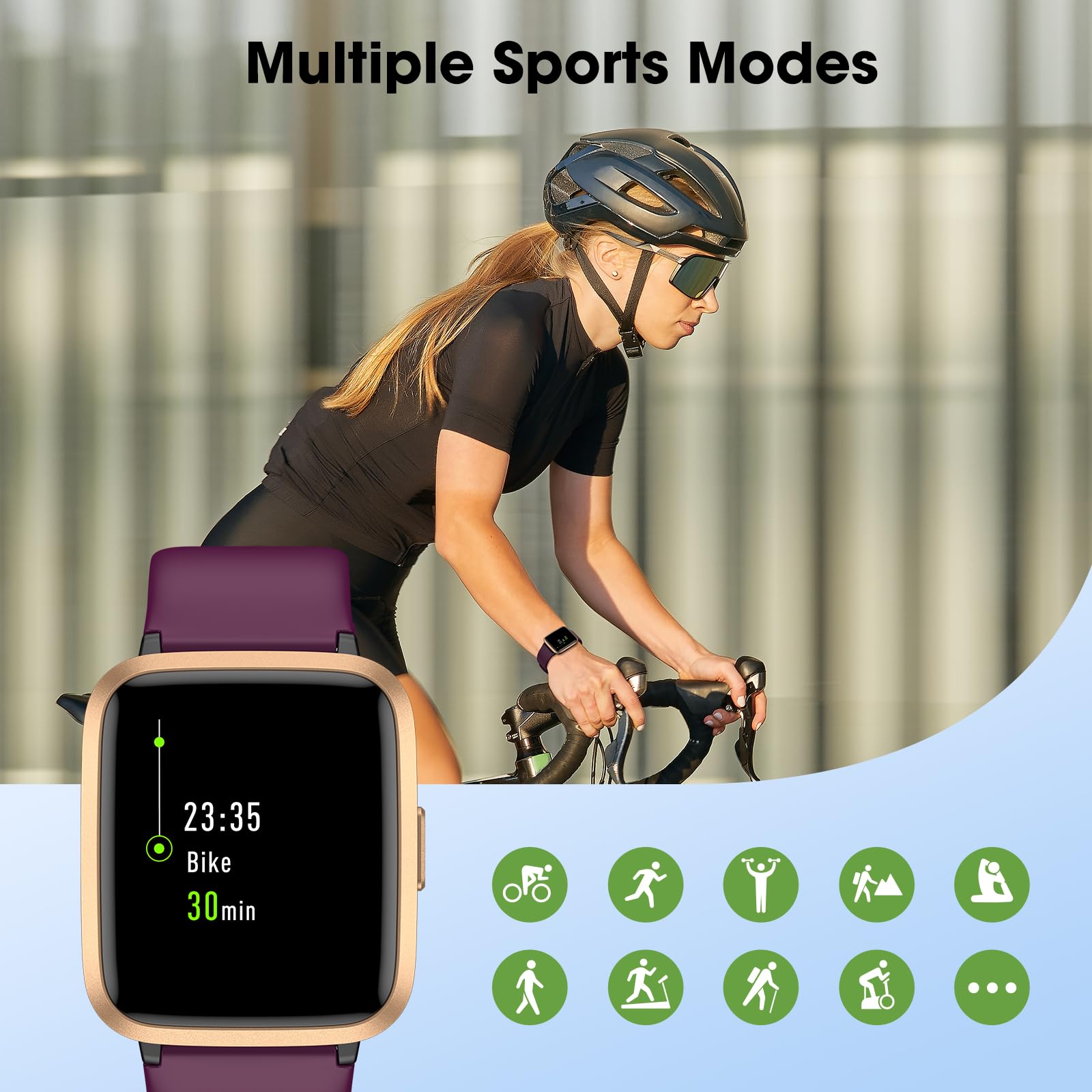 Fitness Tracker Watch with Heart Rate Monitor, Large Screen Activity Tracker - Pedometer, Sleep Monitor, Calories & Step Counter, 5ATM Waterproof Smart Watch for Women & Men - Perfect for Running, Swimming, Gym Workouts & Daily Activity Tracking