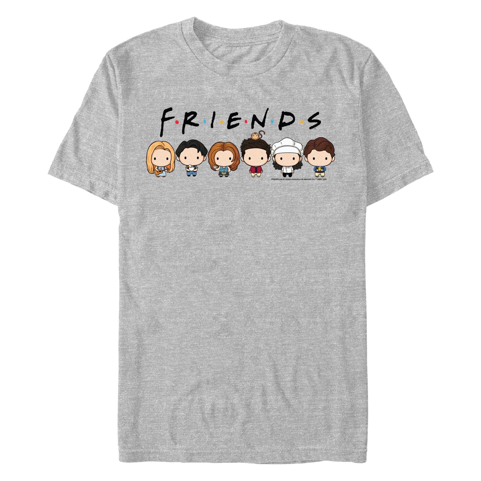 Friends Chibi Characters Graphic T-Shirt for Men - Soft Cotton Casual Tee - Perfect for Anime Fans, Gifts, and Everyday Wear