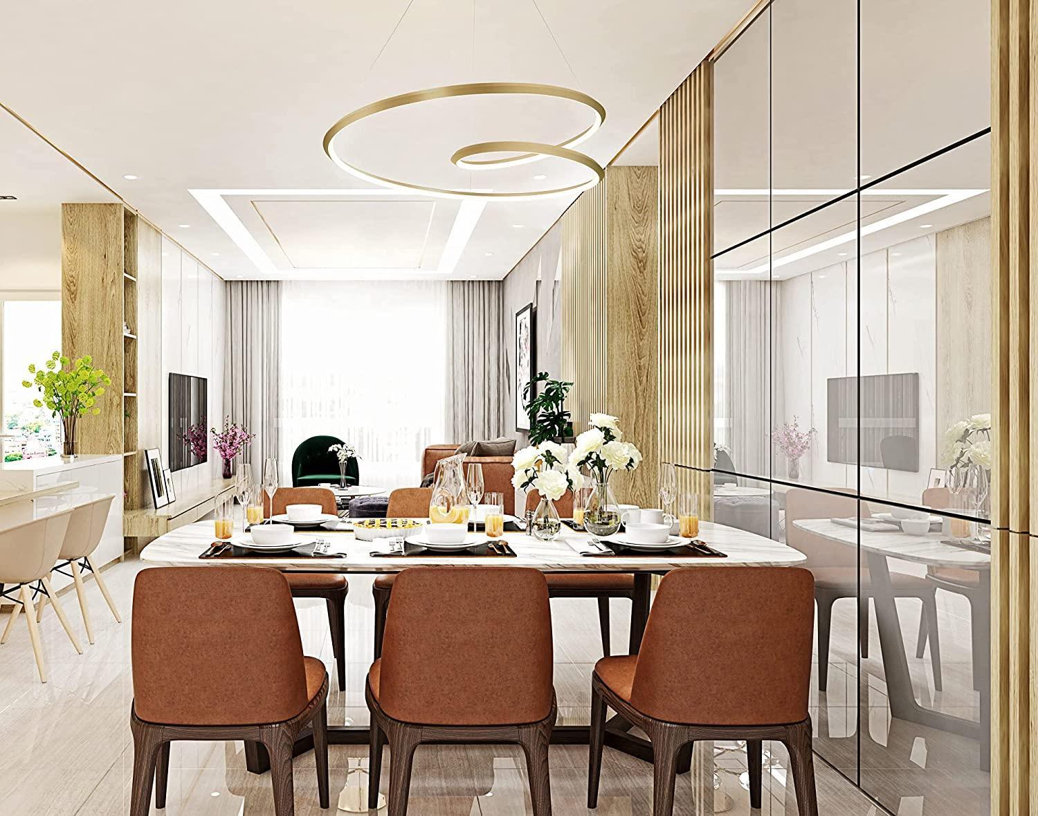 Elegant Ampersand Chandelier - Modern Metal Ceiling Light Fixture for Dining Room, Bedroom & Living Room Decor