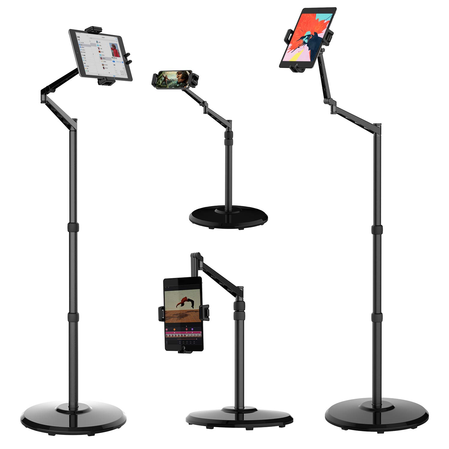 Smatree 360° Rotating Adjustable Tablet Floor Stand - Compatible with iPad Pro/Air/Mini (9-13 inch), Samsung Galaxy Tab S10/S9/S8 (11-12.4 inch), Surface Pro 11 & eBook Readers - Perfect for Home, Office & Bedroom Use
