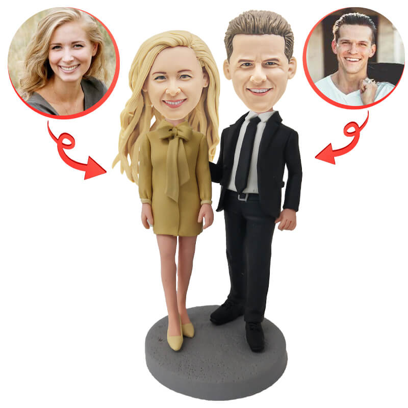 Personalized Anniversary Couple Bobblehead - Custom Made Figurine Gift for Wedding, Valentine's Day & Couples - Perfect for Home Decor, Office Desk & Romantic Gifts