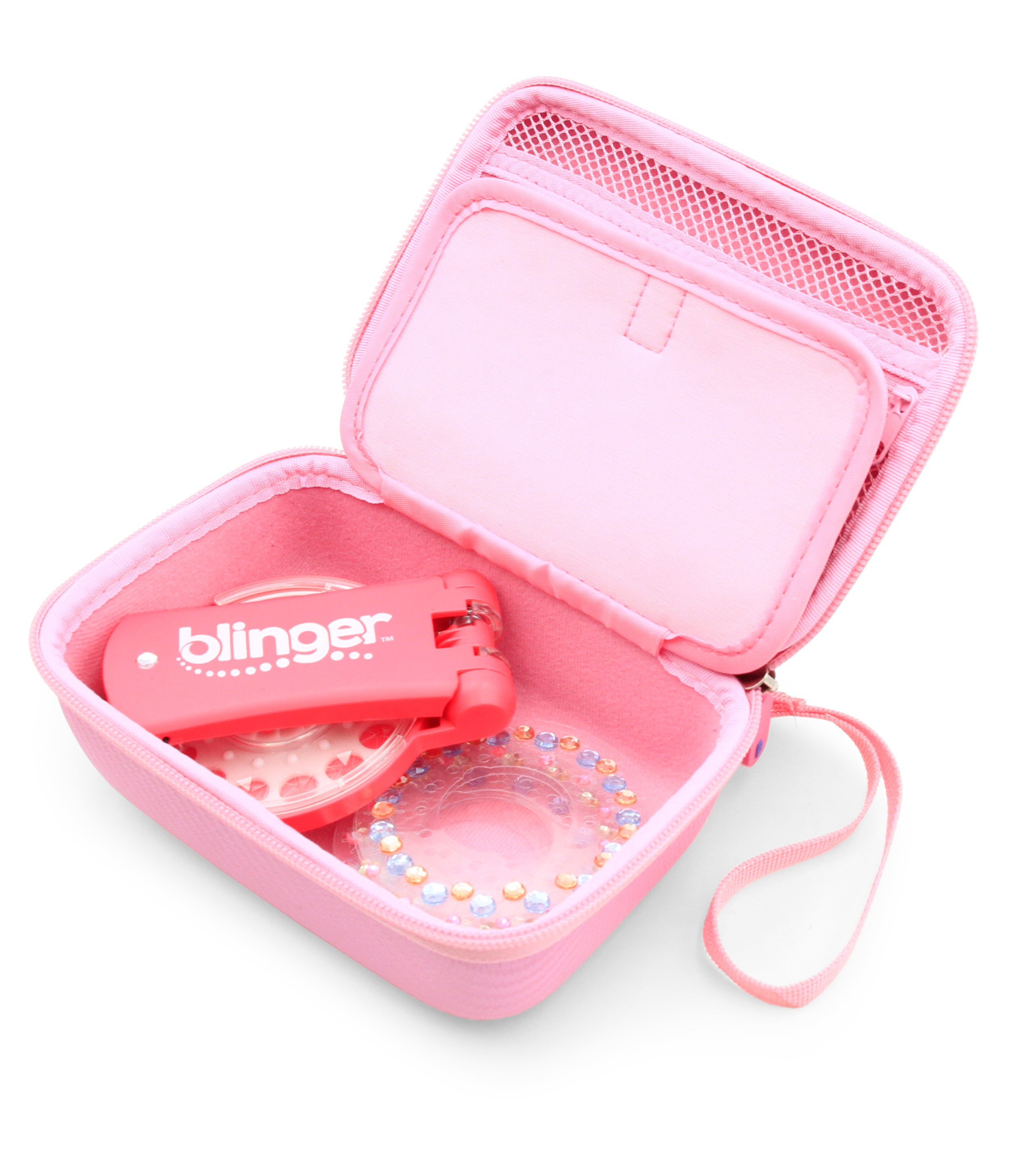 CASEMATIX Travel Case with Wrist Strap for Blinger Deluxe Set - Storage Organizer for Hair Jewels, Nail Gems & Children's Accessories - Perfect for Travel, Parties & DIY Beauty Projects