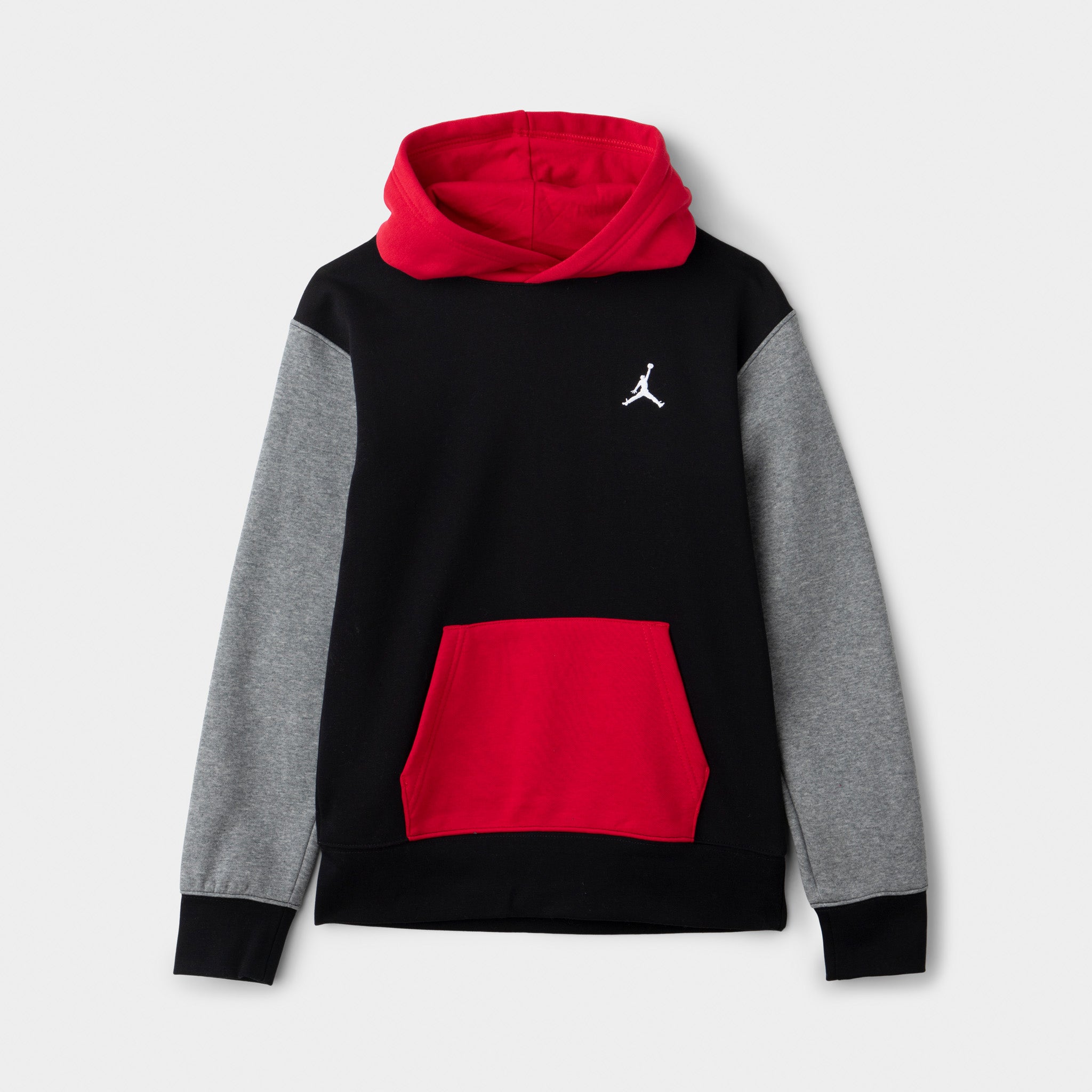 Jordan Juniors' Brooklyn Pullover Hoodie - Black & Gym Red | Youth Basketball Hooded Sweatshirt for School, Sports & Casual Wear