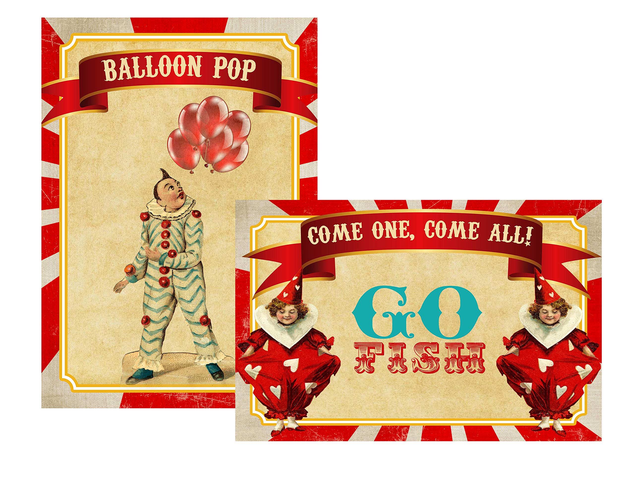 Retro Circus Party Supplies - Birthday Carnival Decor & Games for Kids