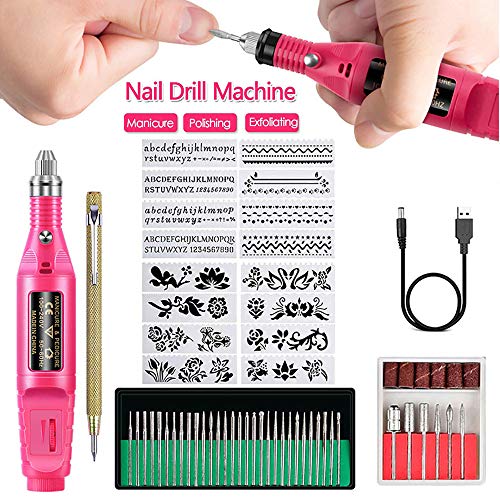Professional Electric Nail Drill Kit - Portable Pen-Shaped Nail File for Acrylic Nails, Toe & Finger Care, Manicure & Pedicure | Perfect for Home Salons, DIY Nail Art & Professional Grooming